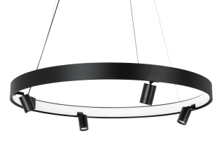 Lampa wisząca CIRCLE SPOT 74 BLACK grafitowa obręcz ledowa - Moosee