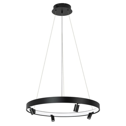 Lampa wisząca CIRCLE SPOT 74 BLACK grafitowa obręcz ledowa - Moosee