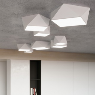 Plafon HEXA 25 biały geometryczny wzór - Sollux Lighting