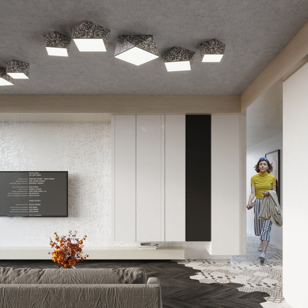 Plafon HEXA 45 cekin geometryczny wzór - Sollux Lighting Plafon HEXA 45 cekin geometryczny wzór - Sollux Lighting