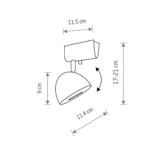 Plafon / kinkiet VESPA 1 czarny regulowany spot - Nowodvorski Lighting