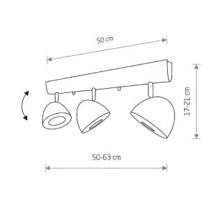 Plafon / kinkiet VESPA 3 czarny regulowany spot na listwie - Nowodvorski Lighting