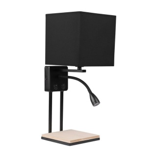 Kinkiet THEO czarny abażur z lampką do czytania - Candellux Lighting