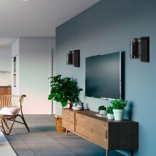 Kinkiet JONERA P25 czarny / dymiony klosz w stylu loft - Candellux Lighting