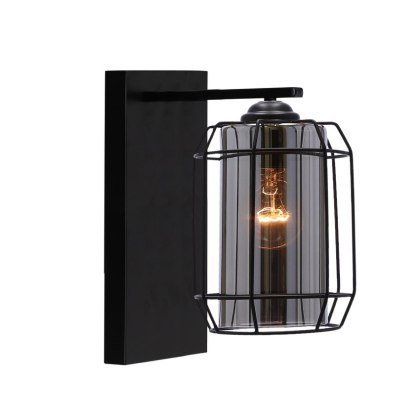 Kinkiet JONERA P25 czarny / dymiony klosz w stylu loft - Candellux Lighting