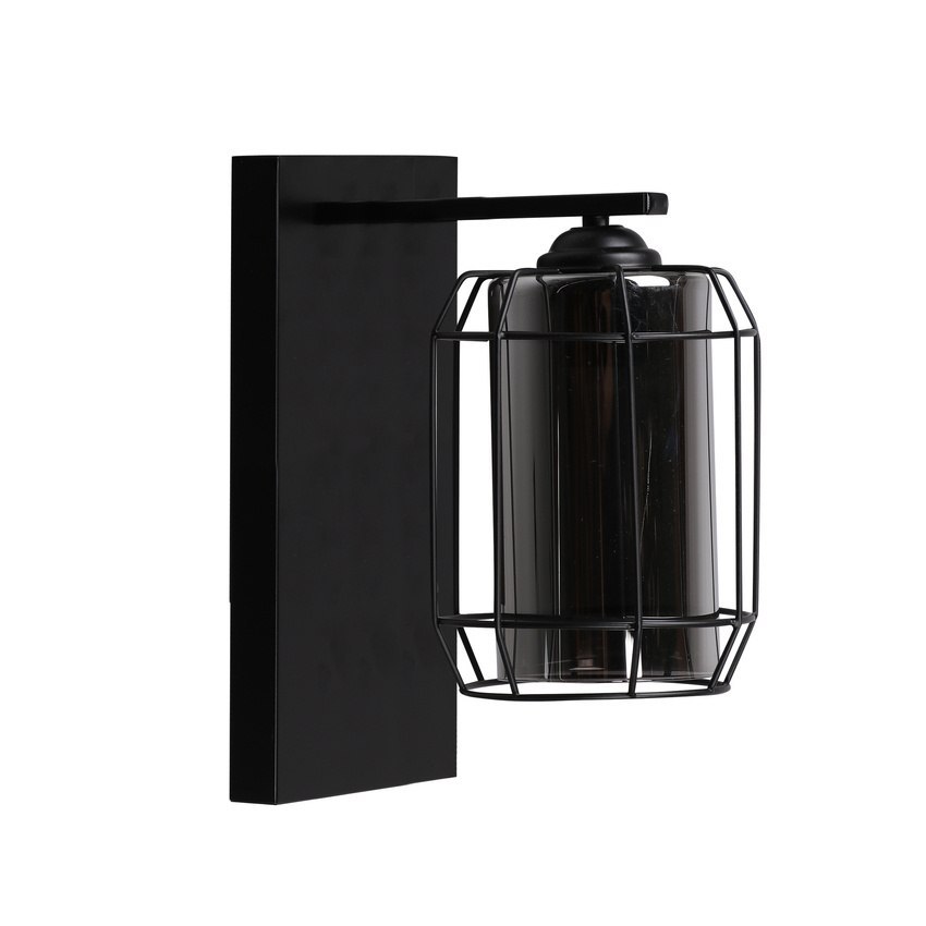 Kinkiet JONERA czarny / dymiony klosz w stylu loft - Candellux Lighting Kinkiet JONERA czarny / dymiony klosz w stylu loft - Candellux Lighting