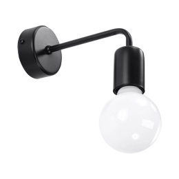 Kinkiet DUOMO czarny industrialny z odsłoniętą żarówką - Sollux Lighting