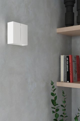 Kinkiet stalowy LINEA biały kwadratowy - Sollux Lighting