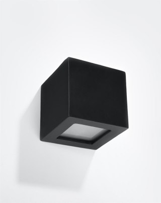 Kinkiet ceramiczny LEO czarny kwadratowy - Sollux Lighting