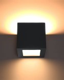 Kinkiet ceramiczny LEO czarny kwadratowy - Sollux Lighting