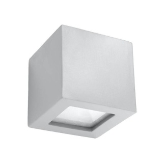 Kinkiet ceramiczny LEO szary kwadratowy - Sollux Lighting