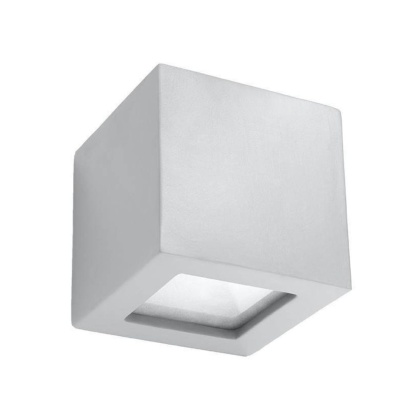 Kinkiet ceramiczny LEO szary kwadratowy - Sollux Lighting