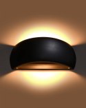 Kinkiet ceramiczny PONTIUS czarny pólokrągły - Sollux Lighting