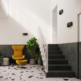 Kinkiet ceramiczny PONTIUS czarny półokrągły - Sollux Lighting