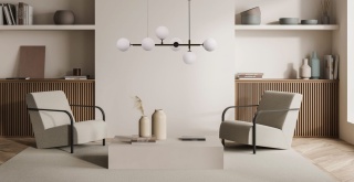 Lampa wisząca ALISA czarna / białe klosze - Light Prestige