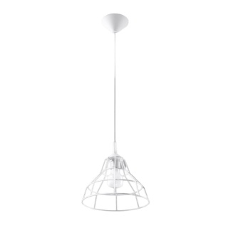 Lampa wisząca ANATA biała loft druciany klosz - Sollux Lighting