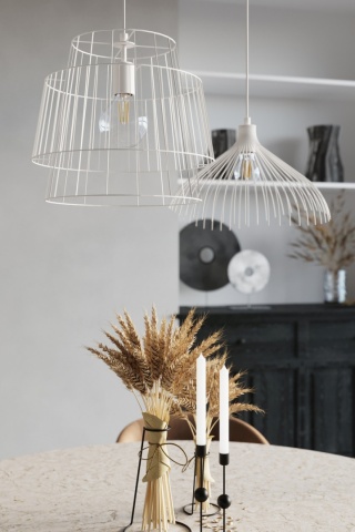 Lampa wisząca GATE biała loftowy siateczkowy klosz - Sollux Lighting