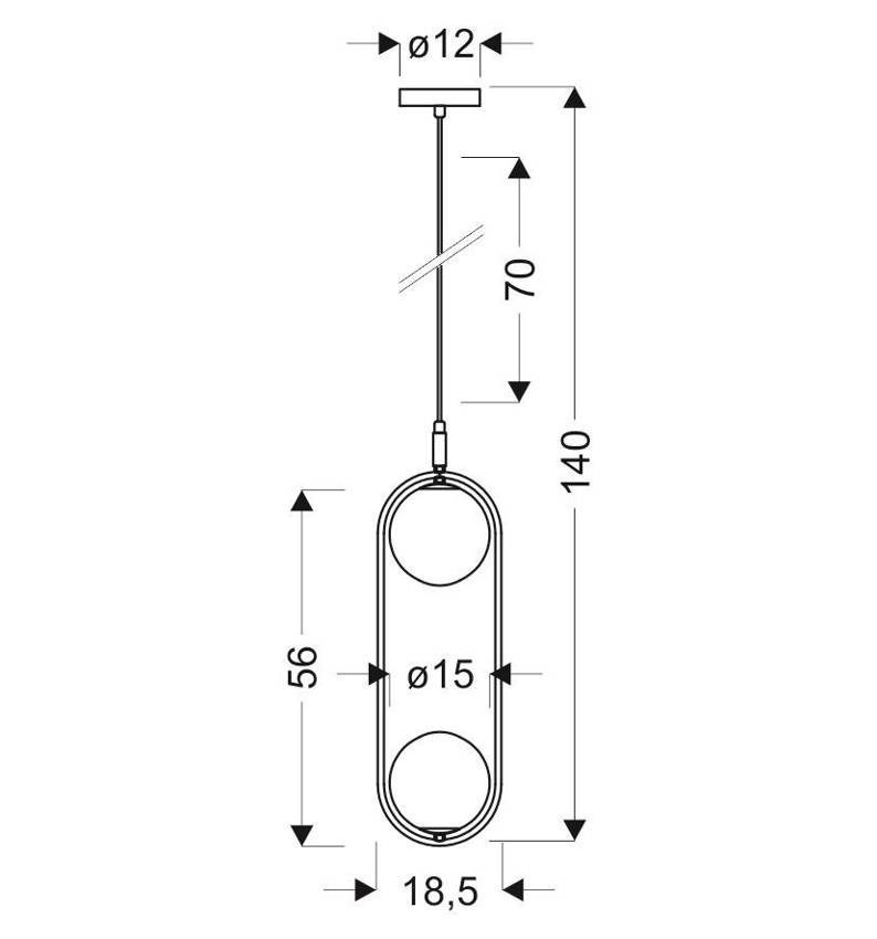 Lampa wiszaca CORDEL 2 podwójna czarna / kuliste klosze - Candellux Lighting Lampa wiszaca CORDEL 2 podwójna czarna / kuliste klosze - Candellux Lighting