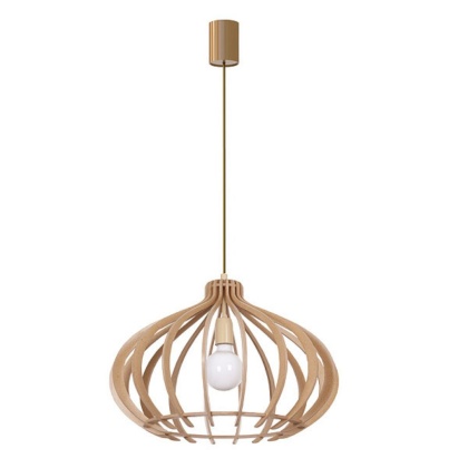 Lampa wisząca IKA D duża drewniana w stylu skandynawskim - Nowodvorski Lighting