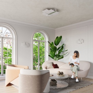 Plafon szklany CELIA chrom do kuchni sypialni przedpokoju - Sollux Lighting