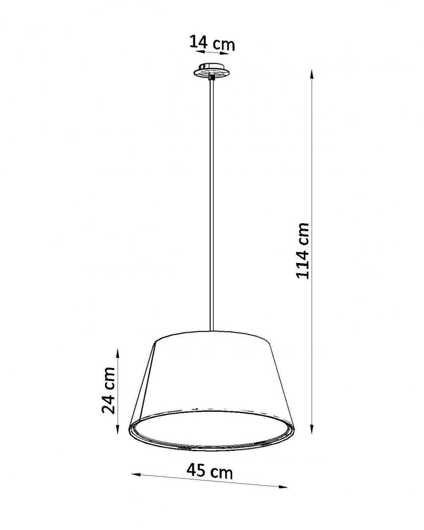 Lampa wisząca CONO 45 biała stożkowy abażur - Sollux Lighting