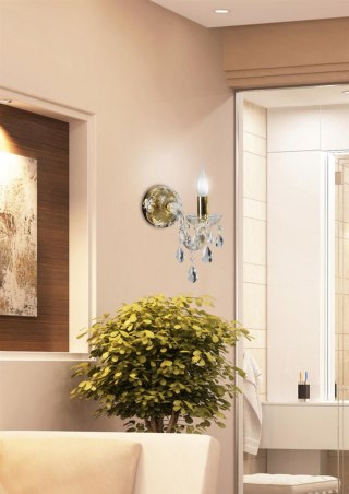 Kinkiet MARIA TERESA ścienny złoty z kryształkami - Candellux Lighting