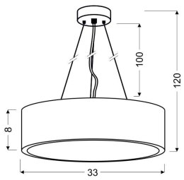 Lampa wisząca ZIGO WENGE LED 6500K do biura gabinetu - Candellux Lighting