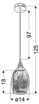 Lampa wisząca MARINA 1 czarno-miedziana klosz - Candellux Lighting