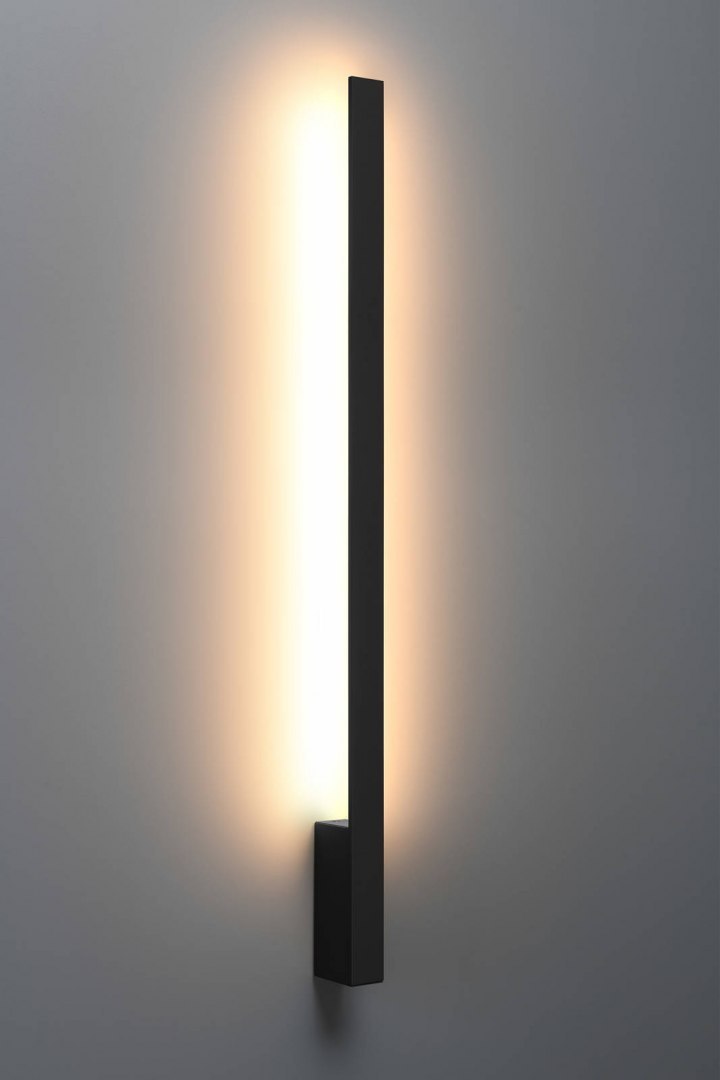 Kinkiet LAHTI L czarny LED smukły nowoczesny do sypialni - Thoro Lighting