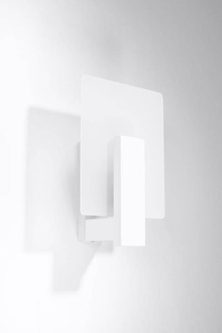 Kinkiet LAPPO biały szklany z drewnianym akcentem - Sollux Lighting