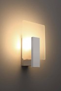 Kinkiet LAPPO biały szklany z drewnianym akcentem - Sollux Lighting