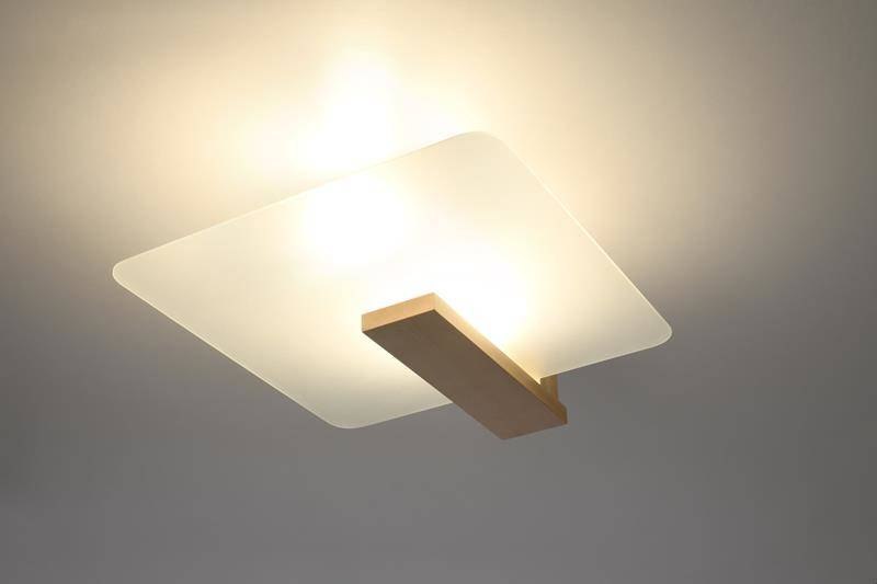 Plafon szklany LAPPO naturalne drewno - Sollux Lighting