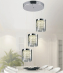Lampa wisząca CANTOS 3 LED potrójna szklana transparentny / chrom - Light Prestige