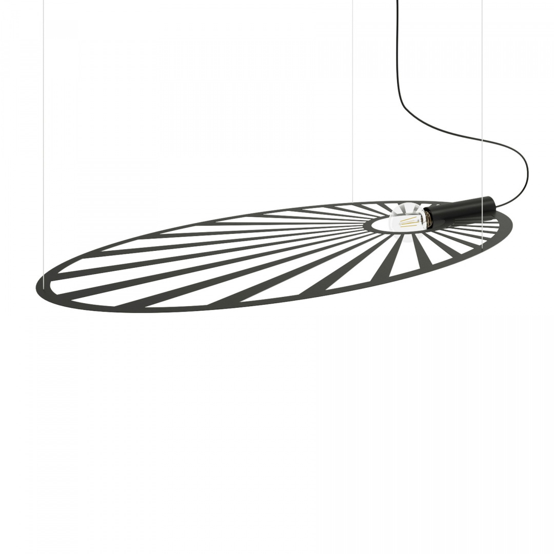 Lampa wisząca LEHDET czarny liść do salonu - Thoro Lighting Lampa wisząca LEHDET czarny liść do salonu - Thoro Lighting