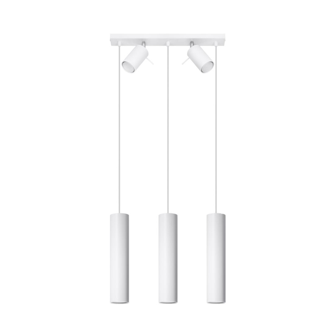 Lampa wisząca RING 3 biały potrójny zwis z dodatkowym oświetleniem punktowym - Sollux Lighting Lampa wisząca RING 3 biały potrójny zwis z dodatkowym oświetleniem punktowym - Sollux Lighting