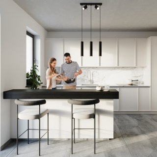 Lampa wisząca RING 3 czarny potrójny zwis + 2 reflektory - Sollux Lighting