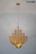 Lampa wisząca MESH 60 złota siateczkowy klosz dekoracyjny - Moosee wlaczona