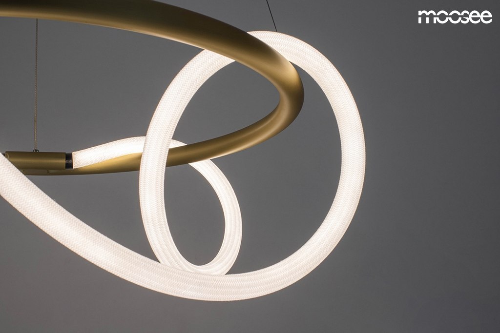 Lampa wisząca SERPIENTE 60 złota / ledowe rurki nowoczesny żyrandol - Moosee Lampa wisząca SERPIENTE 60 złota / ledowe rurki nowoczesny żyrandol - Moosee