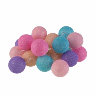 Lampki dekoracyjne COTTON BALLS odcienie różu / fioletu kule LED 20 szt. - E-Light