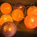Lampki dekoracyjne COTTON BALLS odcienie różu / fioletu kule LED 20 szt. - E-Light