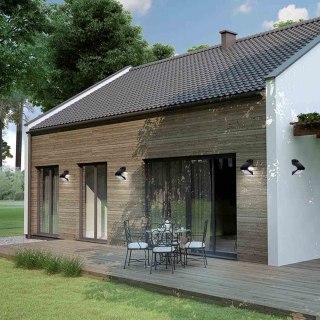 Kinkiet solarny elewacyjny BUTTERFLY czarny 3,2W z czujnikiem ruchu - E-Light