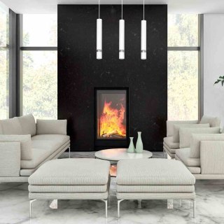 Lampa wisząca JOKER WHITE biała z chromem 3 zwisające tuby z podłużnej listwy - Milagro