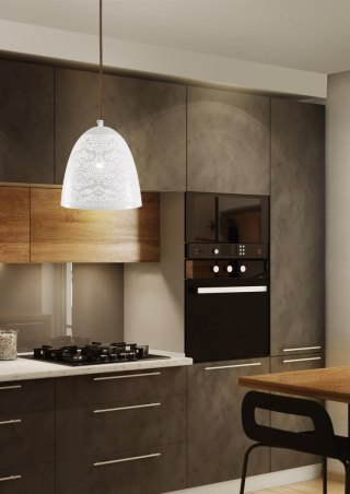 Lampa wisząca BENE stożek 2 biała ażurowa - Candellux Lighting