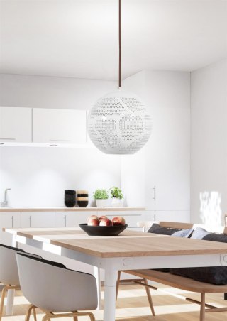 Lampa wisząca BENE kula 1 biała ażurowa - Candellux Lighting