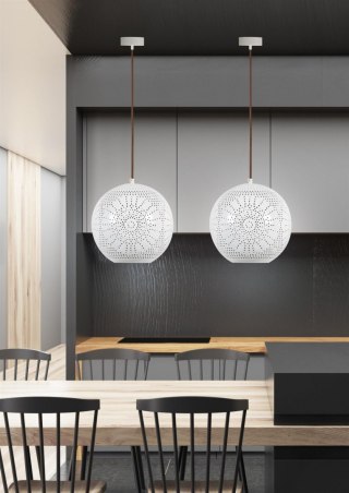 Lampa wisząca BENE kula 2 biała ażurowa - Candellux Lighting
