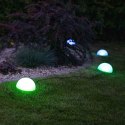 Lampy solarne PÓŁKULE do ogrodu na kablu dekoracja świetlna zmiana barwy światła RGB - E-Light - zapalone świecące się