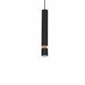 Lampa wisząca JOKER BLACK/WOOD czarno-drewniana pojedyncza tuba zwis - Milagro detale