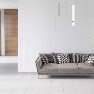Lampa wisząca JOKER WHITE/GOLD biało-złota elegancka pojedyncza tuba zwis - Milagro