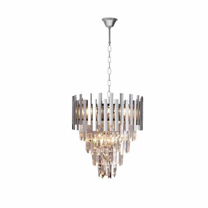Żyrandol kryształowy / chrom ASPEN II CHROME 9xE14 w stylu glamour - Milagro