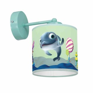 Kinkiet DELFINKA FINKA MiniMini 1xE27 miętowy do pokoju dziecka - Milagro